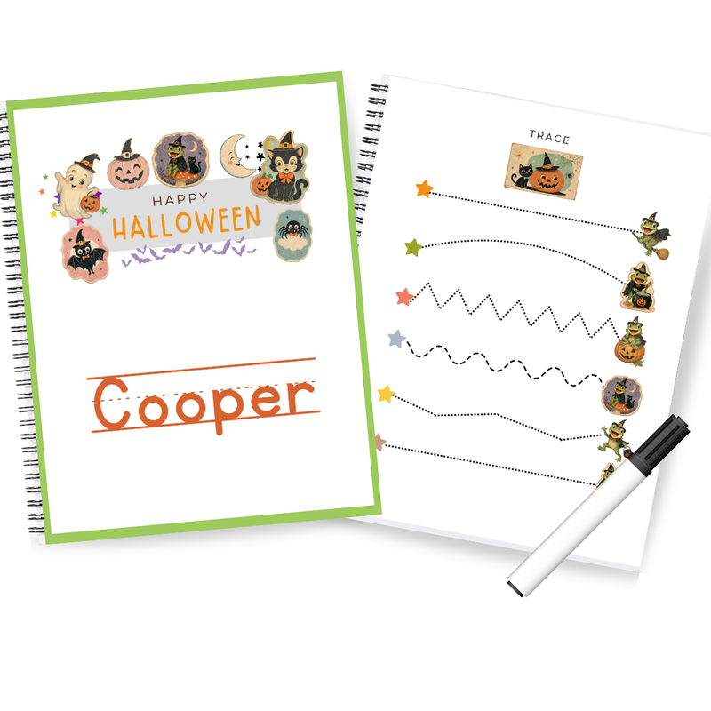 Dry-Erase Personalized Halloween Activity Book